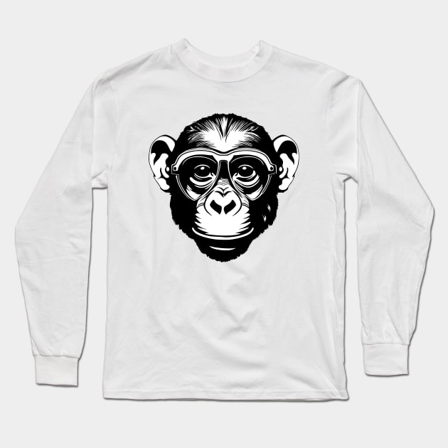 Chimpanzee Long Sleeve T-Shirt by rheyes